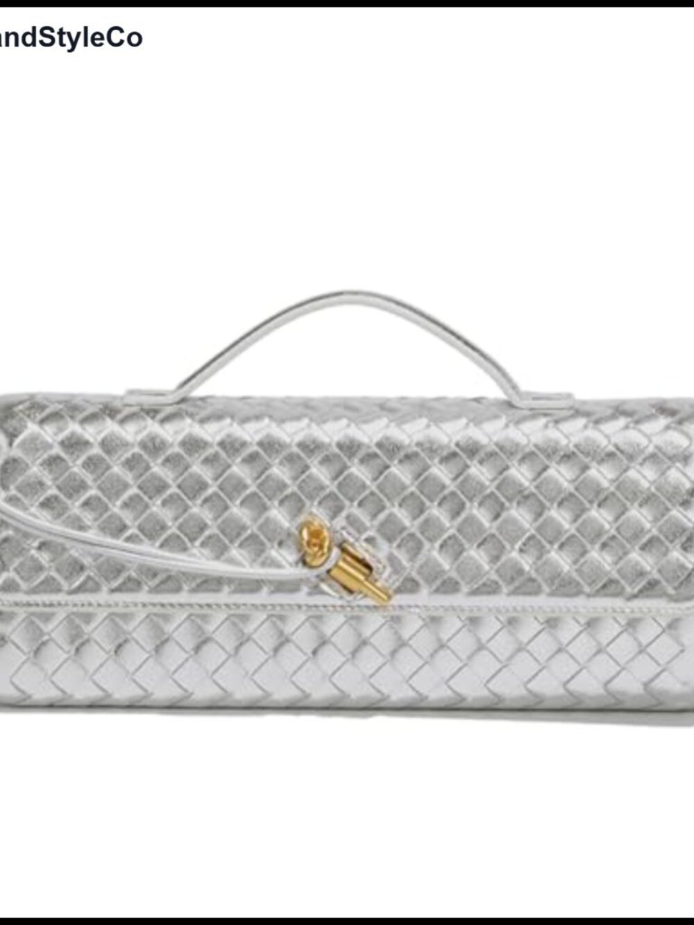 Handmade Woven PU Leather Evening Bag Crossbody Clutch Purse